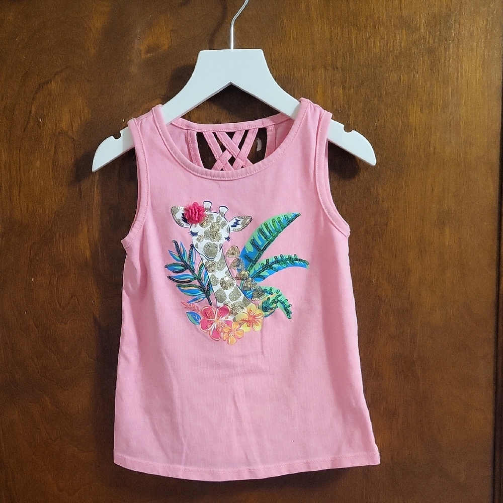 Tommy Bahama Pink Tropical Giraffe Kids Tank Top
